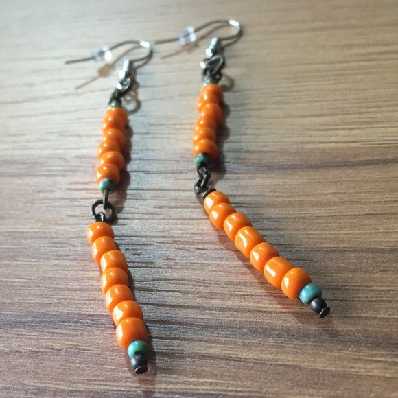 Ladies Long Beaded Dangle Earrings, Handmade Ladies Earrings - Picture 5 of 5